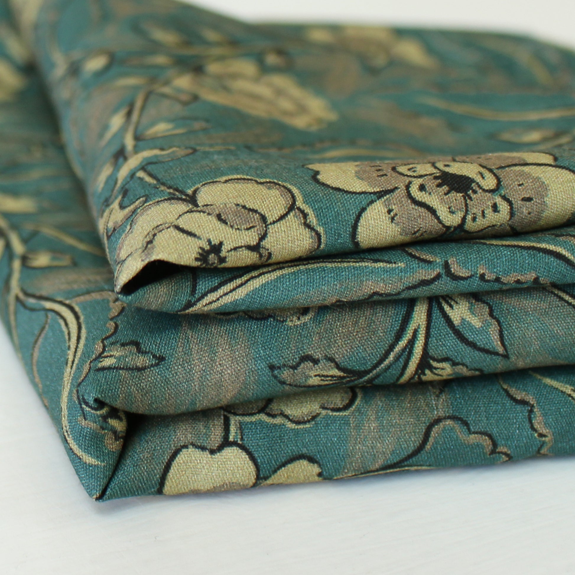 Italian 'teal nostalgia' viscose challis