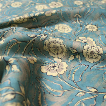 Italian 'teal nostalgia' viscose challis