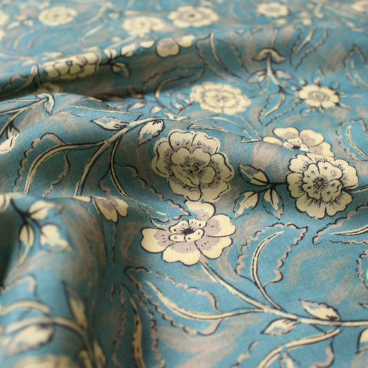 Italian 'teal nostalgia' viscose challis