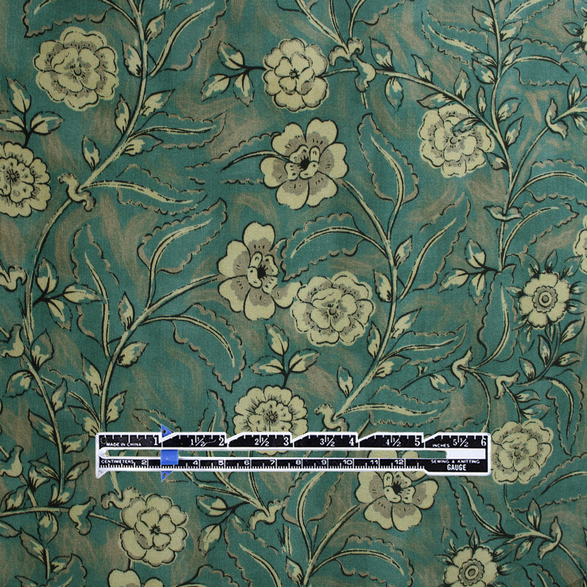 Italian 'teal nostalgia' viscose challis