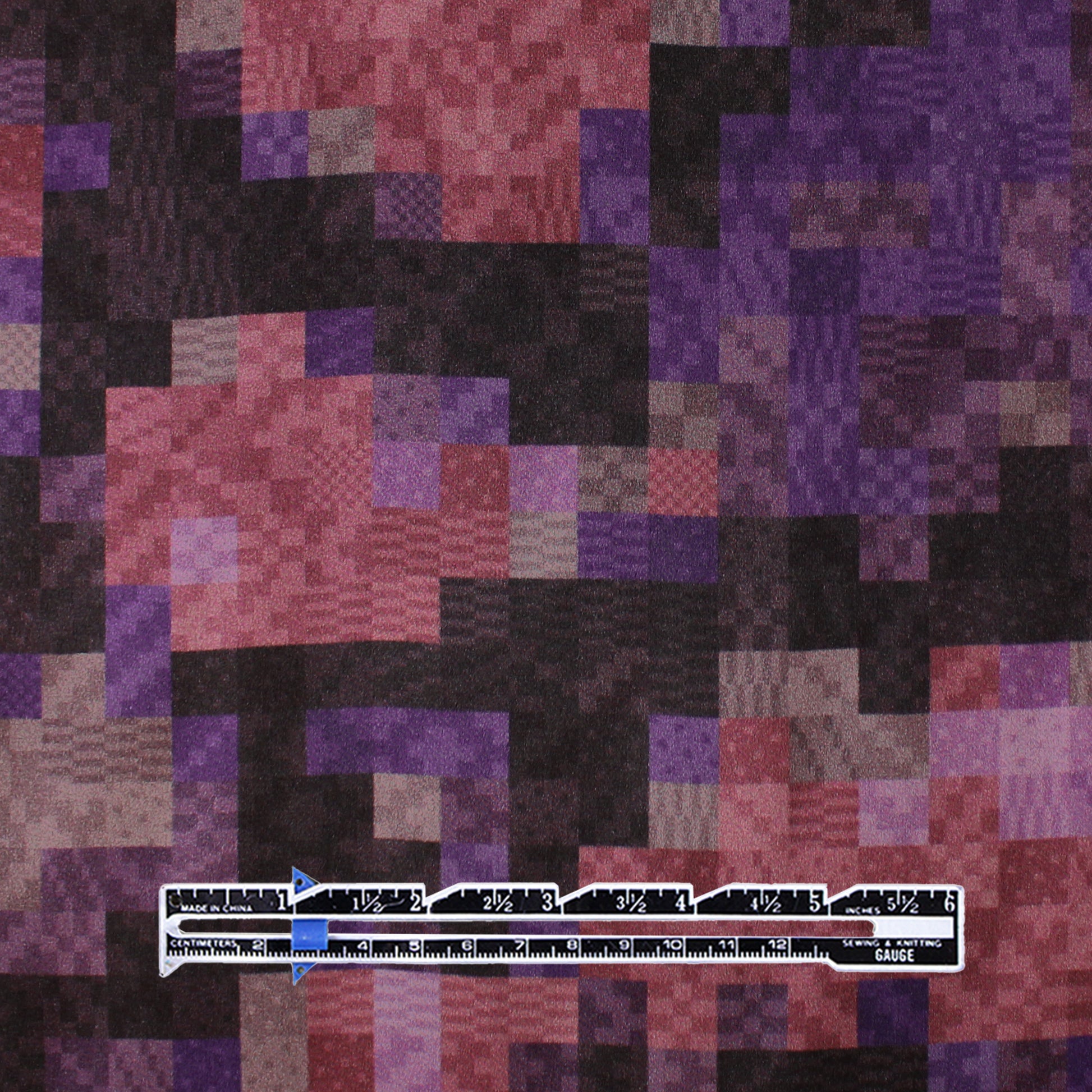 Italian 'cubist garden' 100% silk charmeuse - berry