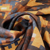 Italian 'cubist earth' silk charmeuse - chestnut
