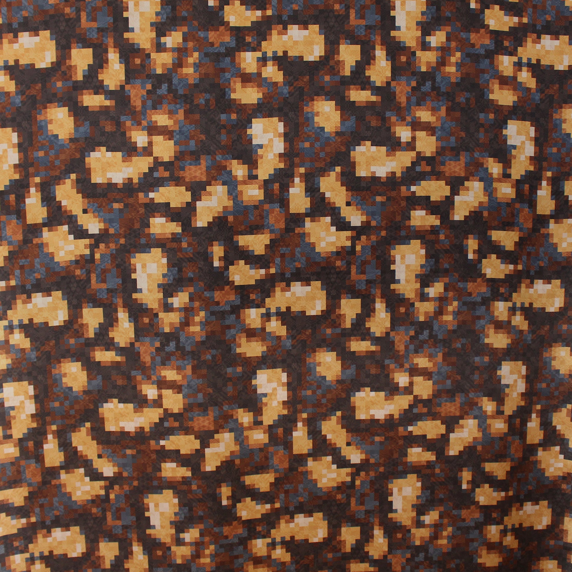 Italian 'cubist earth' silk charmeuse - chestnut