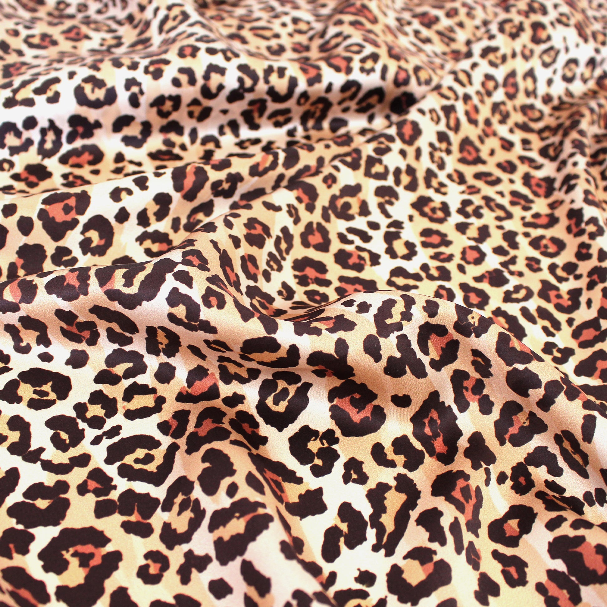 Italian leopard print 100% silk charmeuse