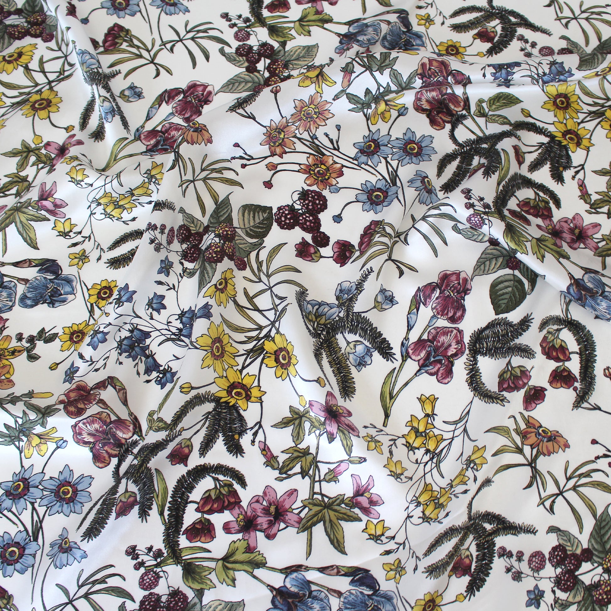 Italian 'champagne flora' silk charmeuse