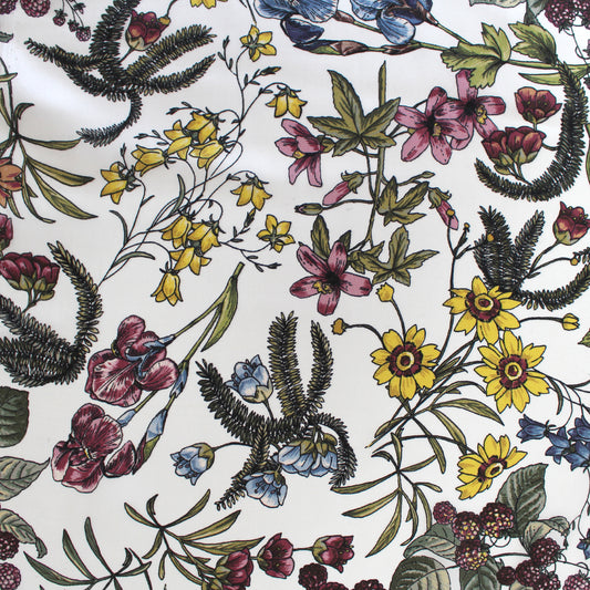 Italian 'champagne flora' silk charmeuse