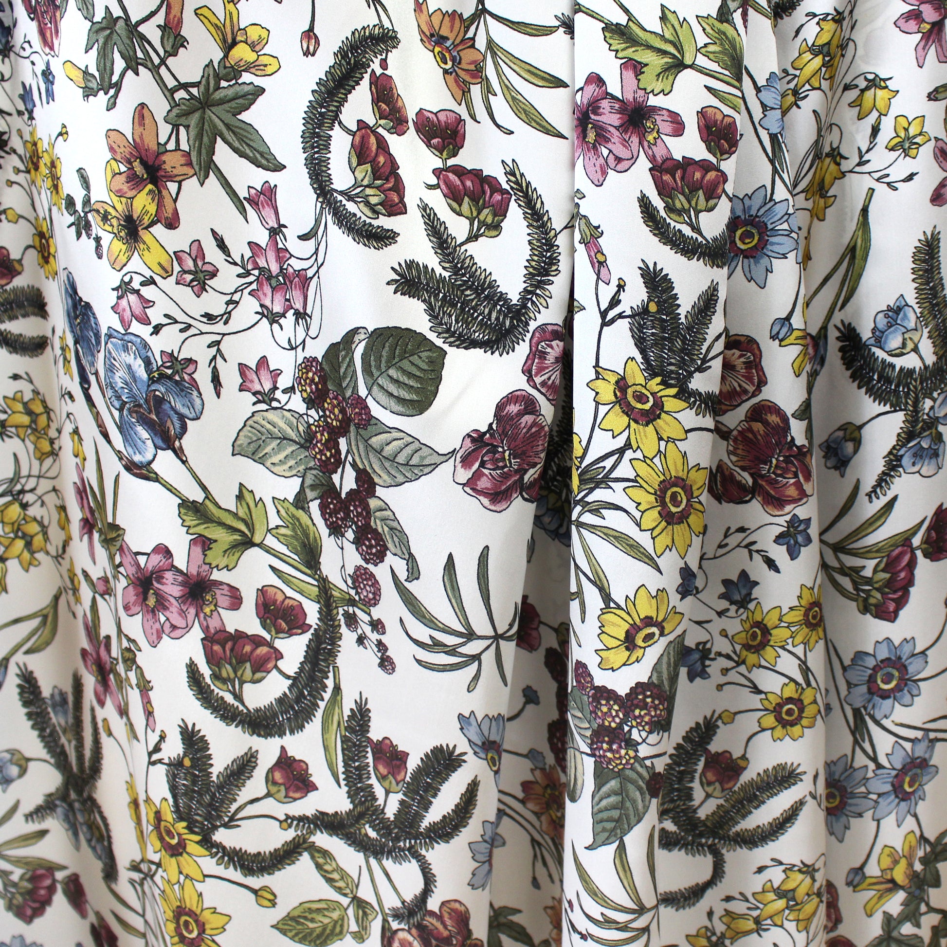 Italian 'champagne flora' silk charmeuse