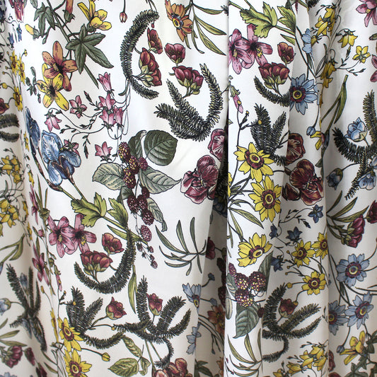 Italian 'champagne flora' silk charmeuse