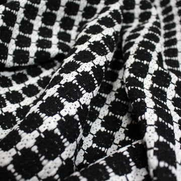 European 'black and white cookie' cotton/wool blend suiting