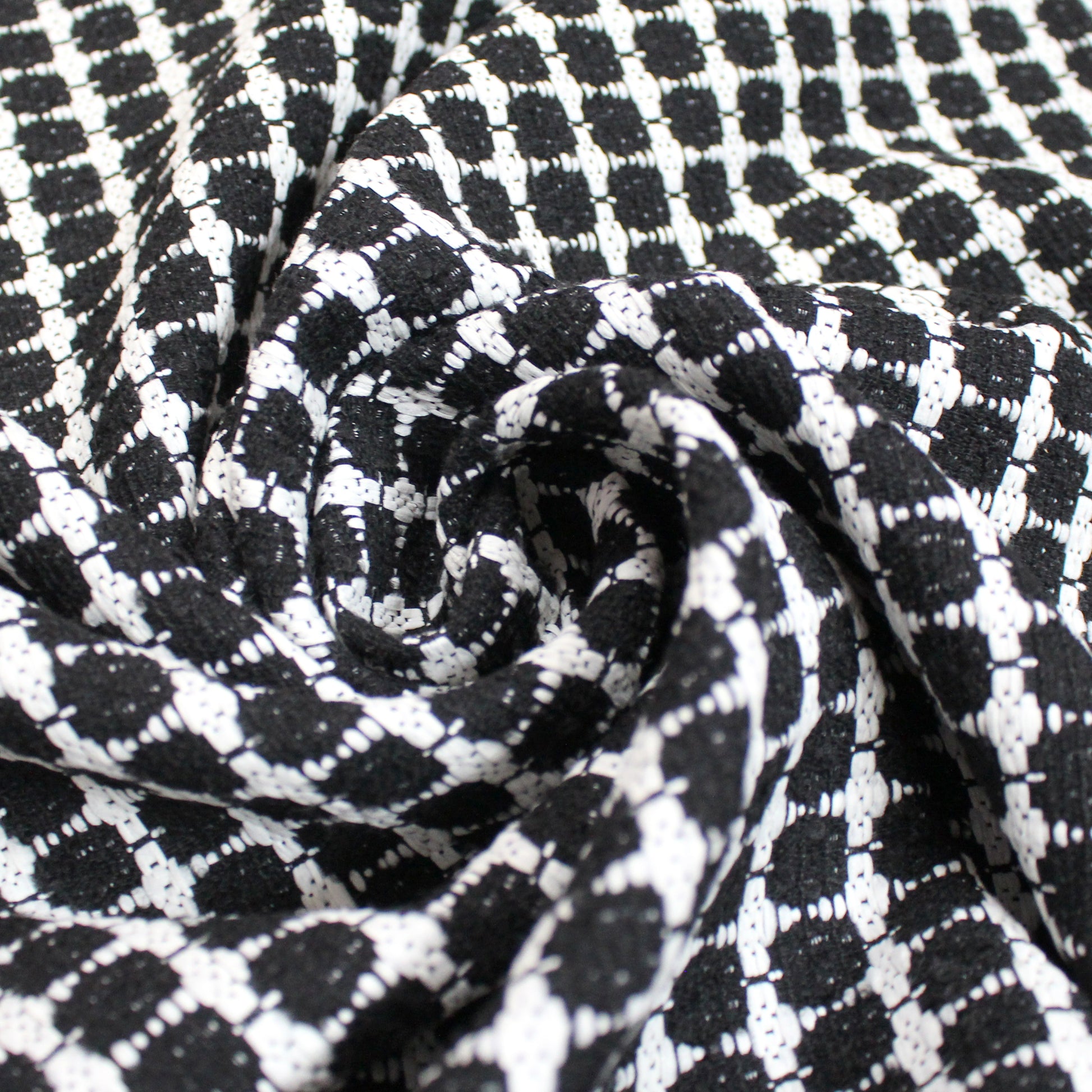 European 'black and white cookie' cotton/wool blend suiting