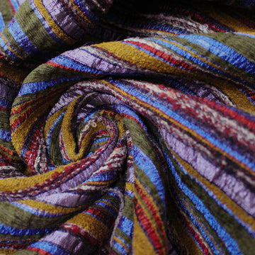 exquisite 'festive stripe' wool/alpaca/Lurex blend suiting