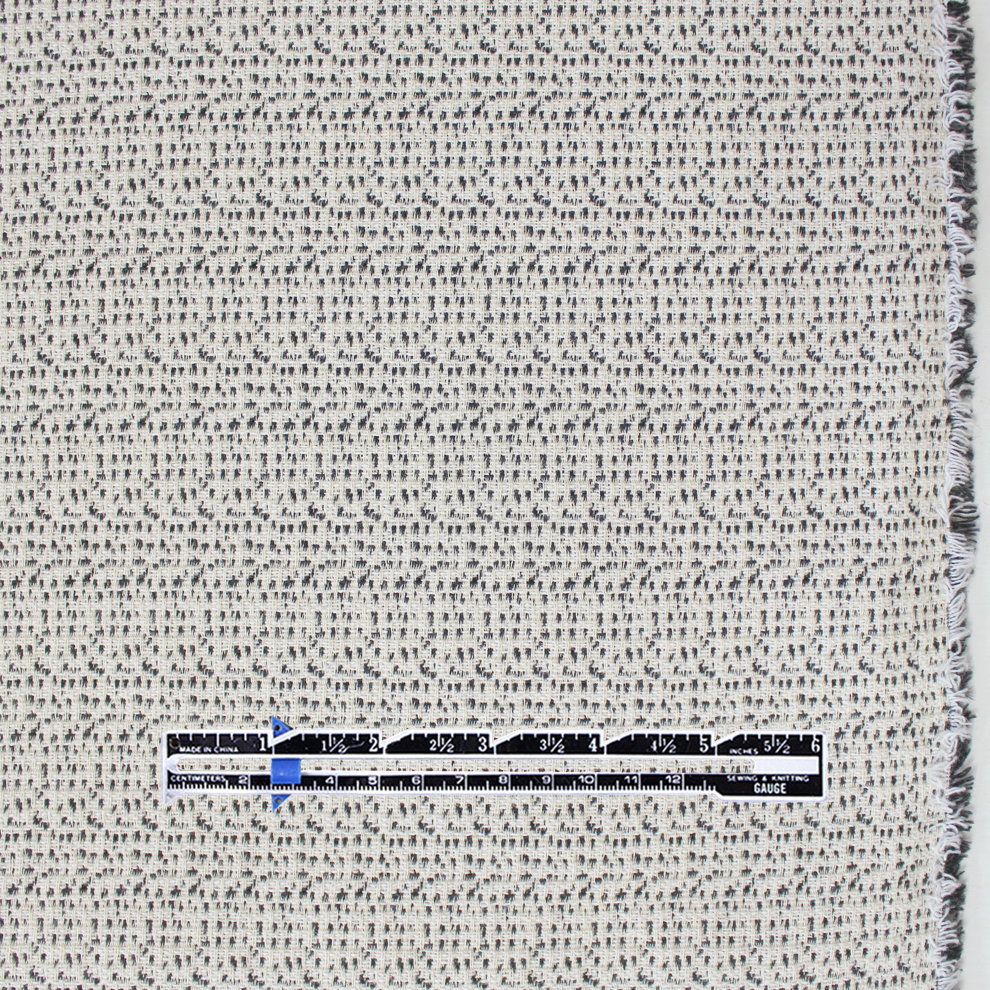 Italian reversible stretch cotton/viscose/wool suiting - vanilla/black