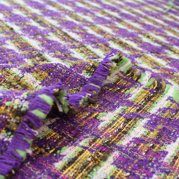 Fine Italian 'modern houndstooth' suiting - violet