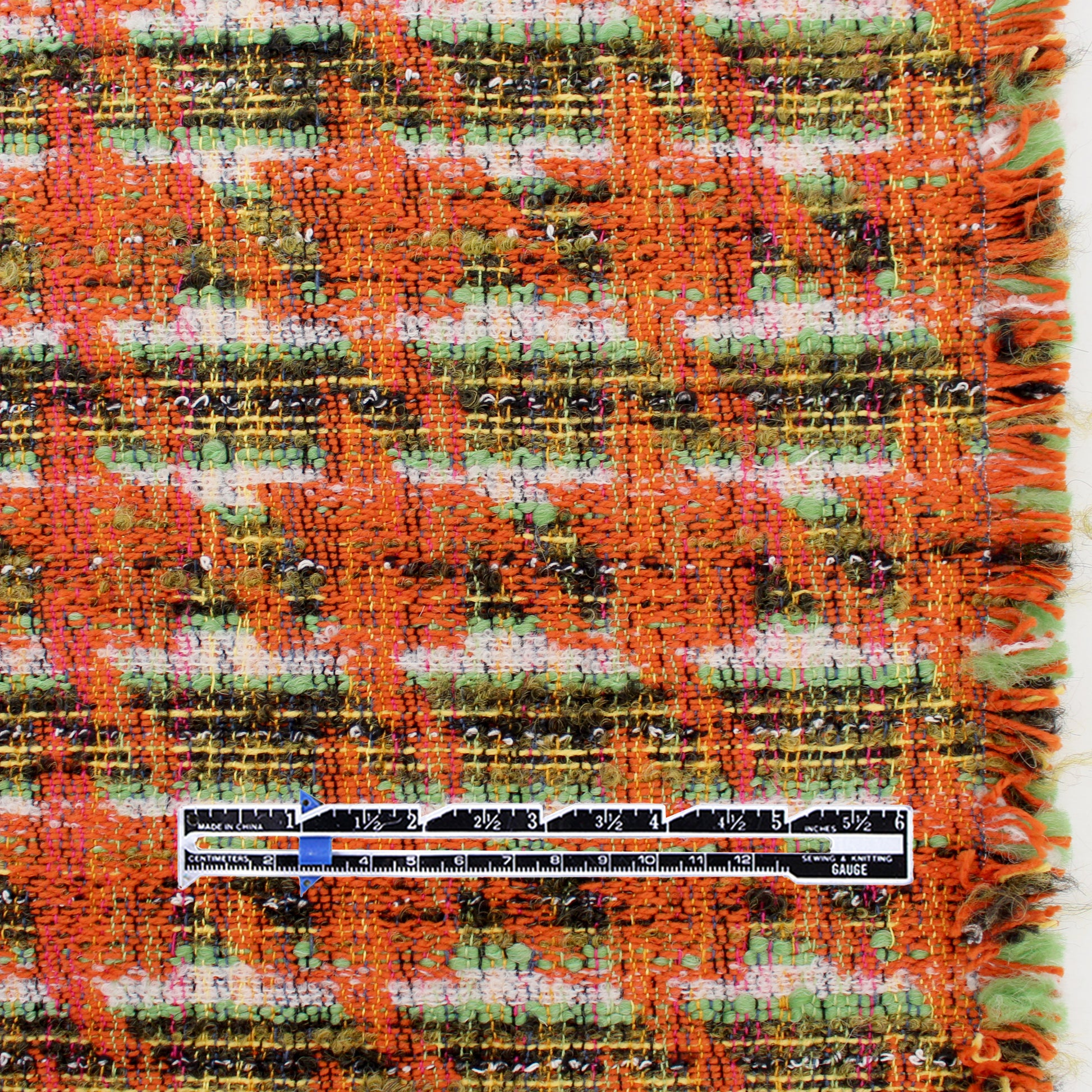 Fine Italian 'modern houndstooth' suiting - pumpkin