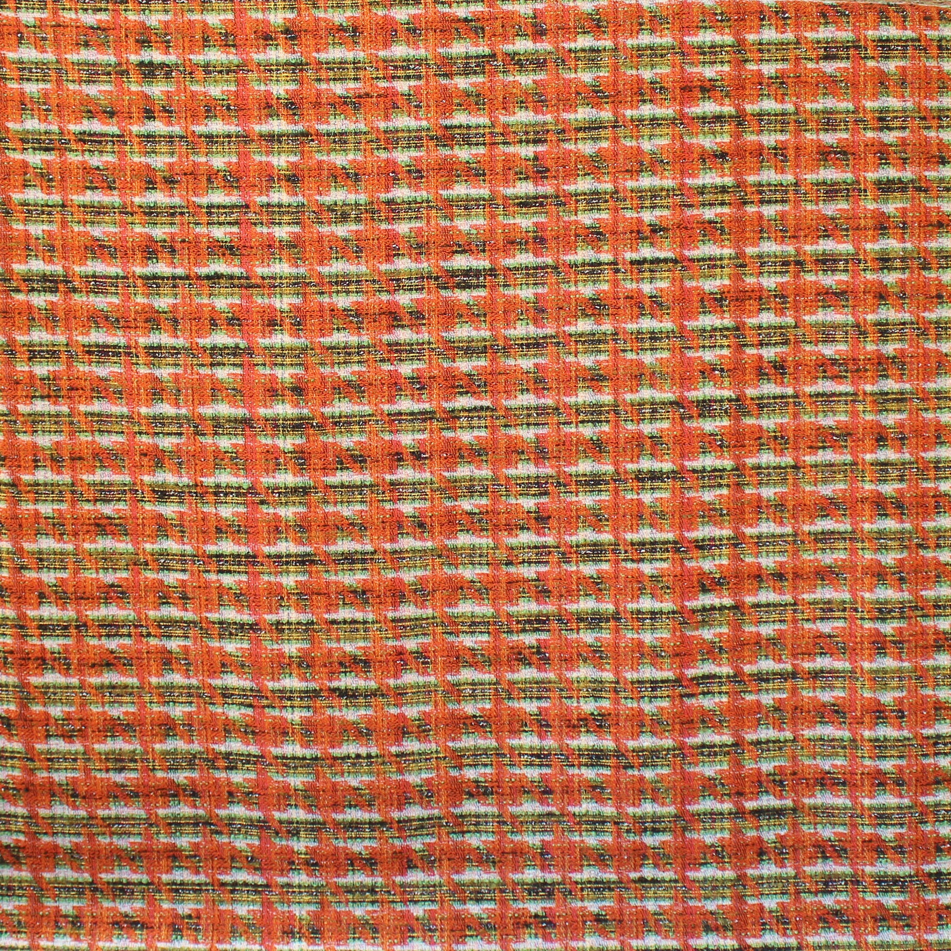 Fine Italian 'modern houndstooth' suiting - pumpkin