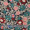 Italian floral viscose crepe woven - crimson/teal/black