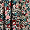 Italian floral viscose crepe woven - crimson/teal/black