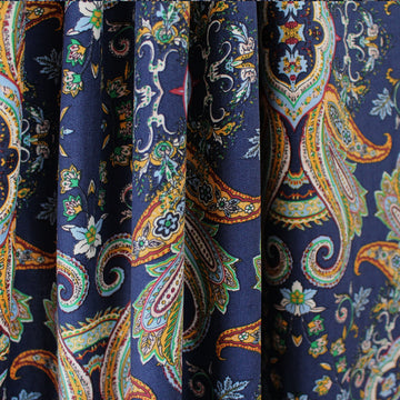 Italian 'indigo paisley" drapey viscose twill