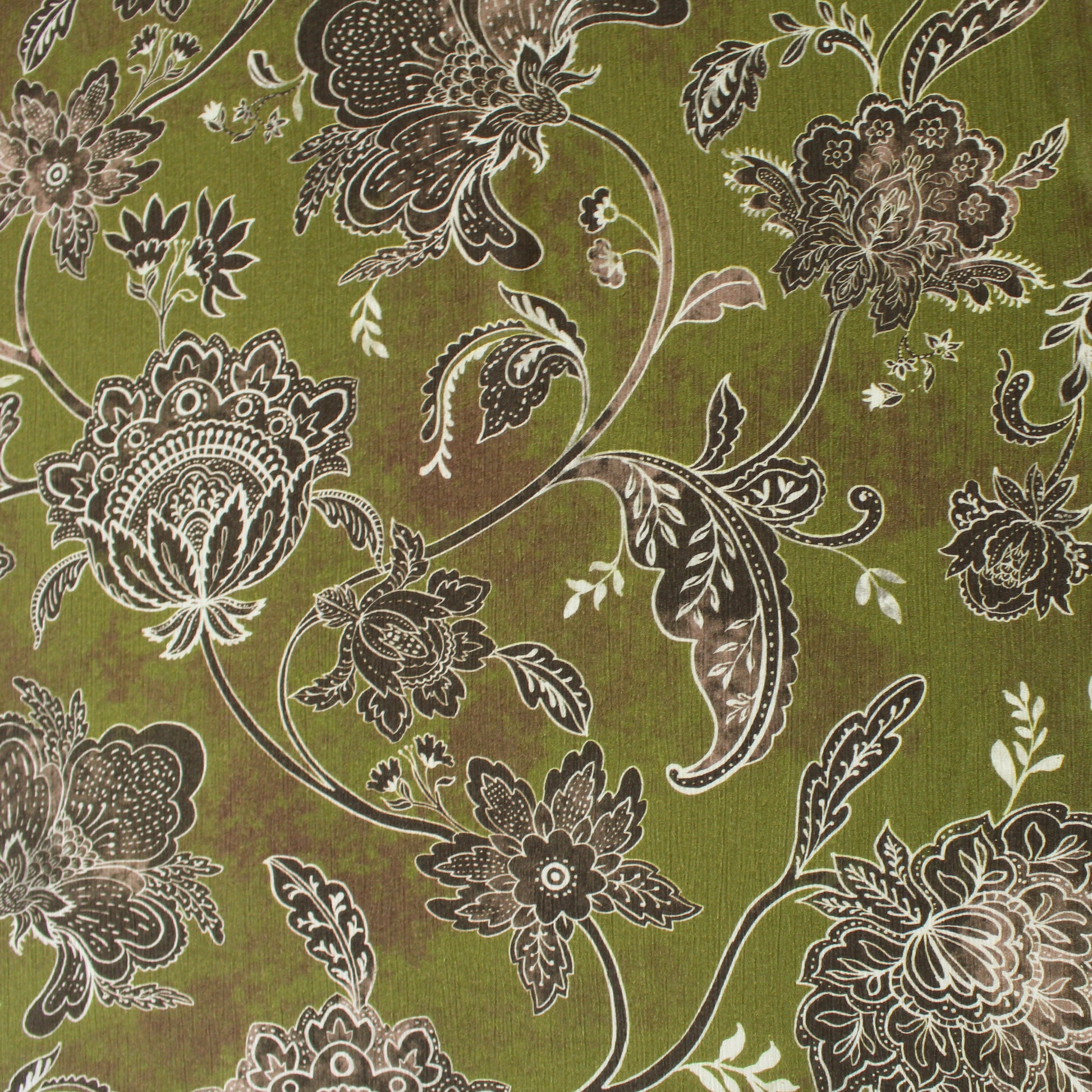 The Ko0ples 'olive paisley' viscose crinkle crepe
