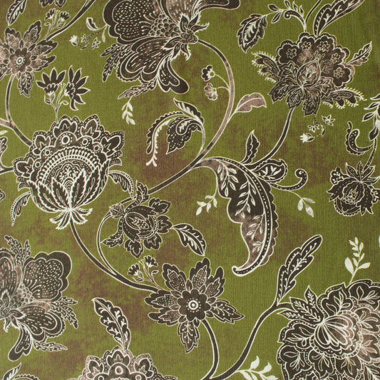 The Ko0ples 'olive paisley' viscose crinkle crepe