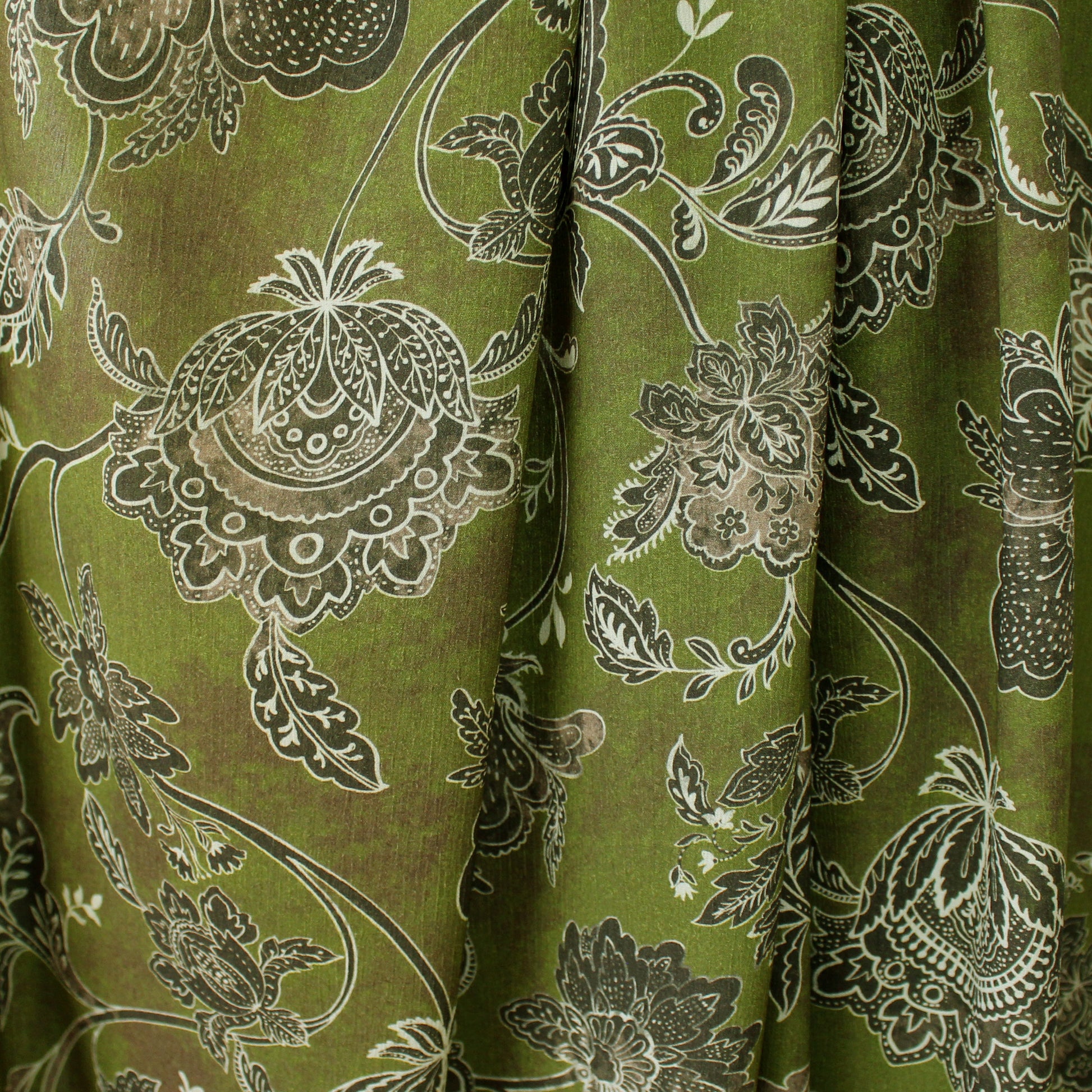The Ko0ples 'olive paisley' viscose crinkle crepe