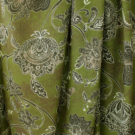 The Ko0ples 'olive paisley' viscose crinkle crepe