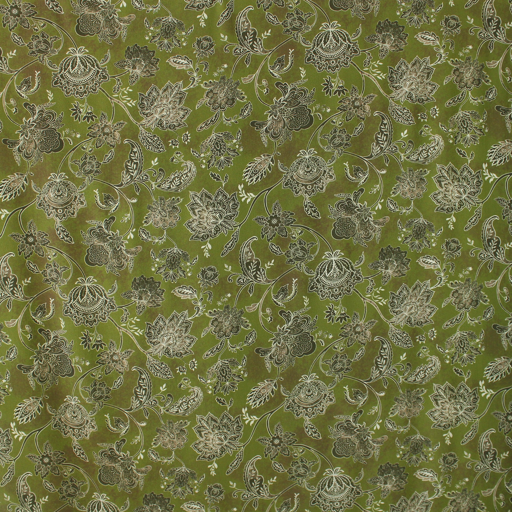 The Ko0ples 'olive paisley' viscose crinkle crepe