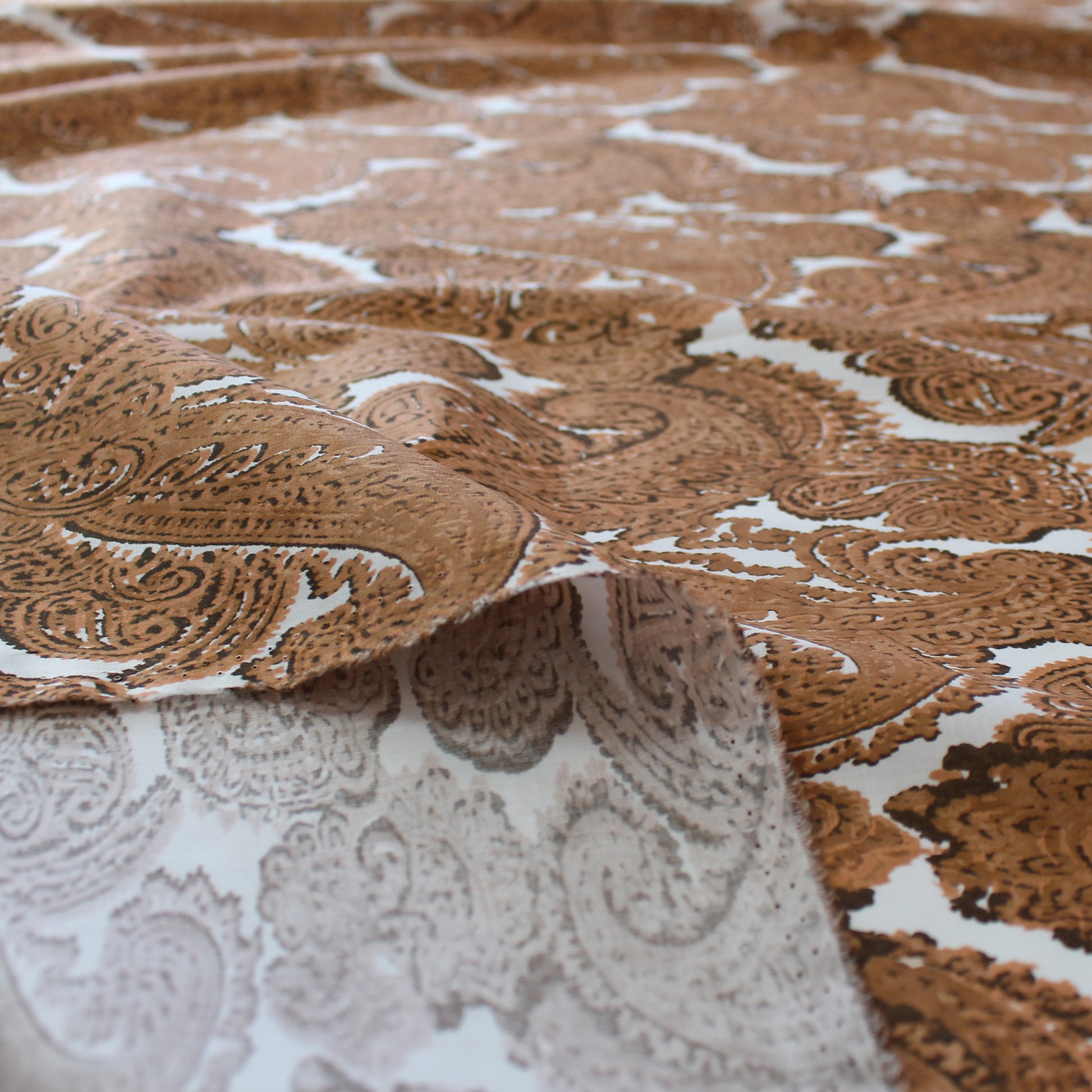 M@x Mara 'cognac paisley' stretch cotton poplin