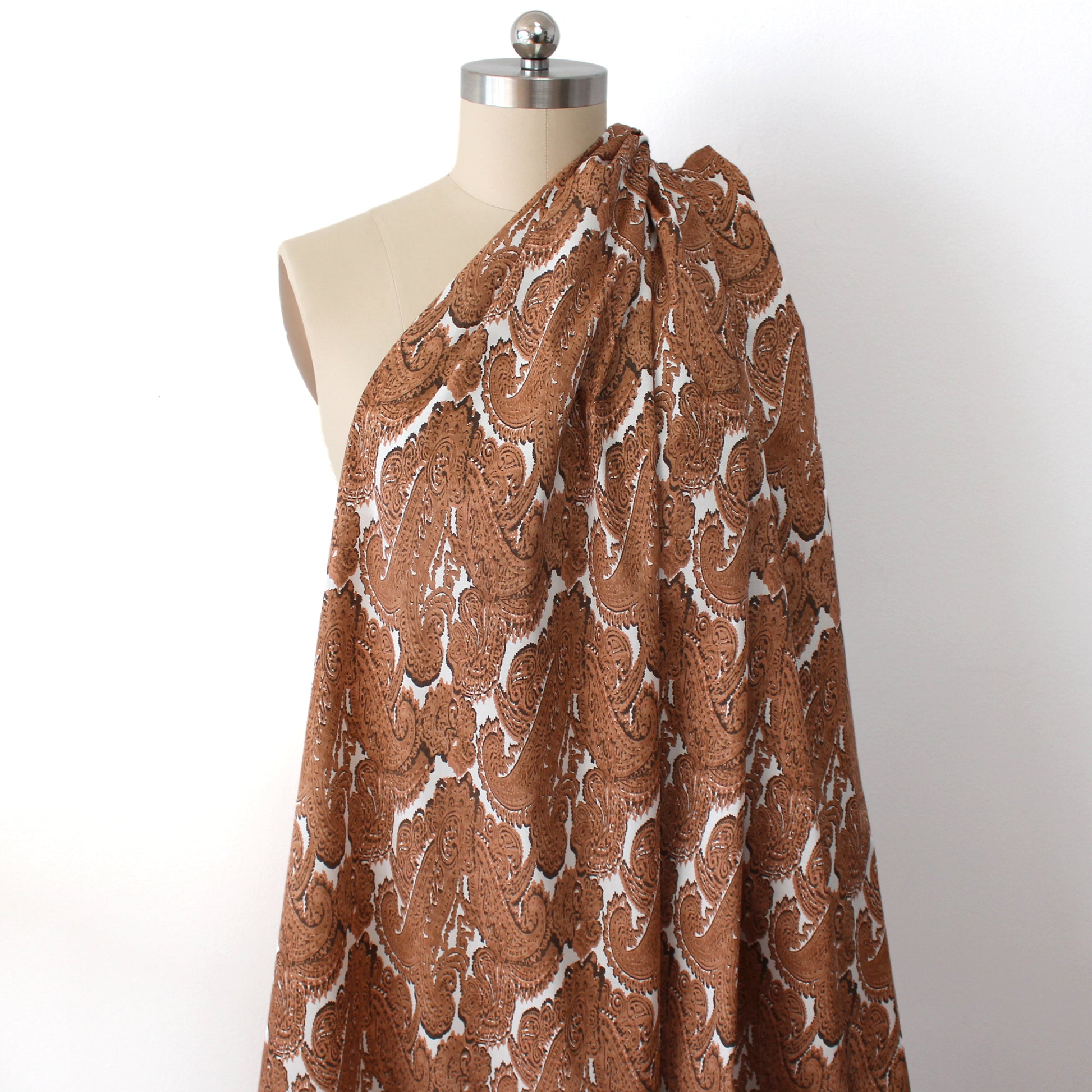 M@x Mara 'cognac paisley' stretch cotton poplin