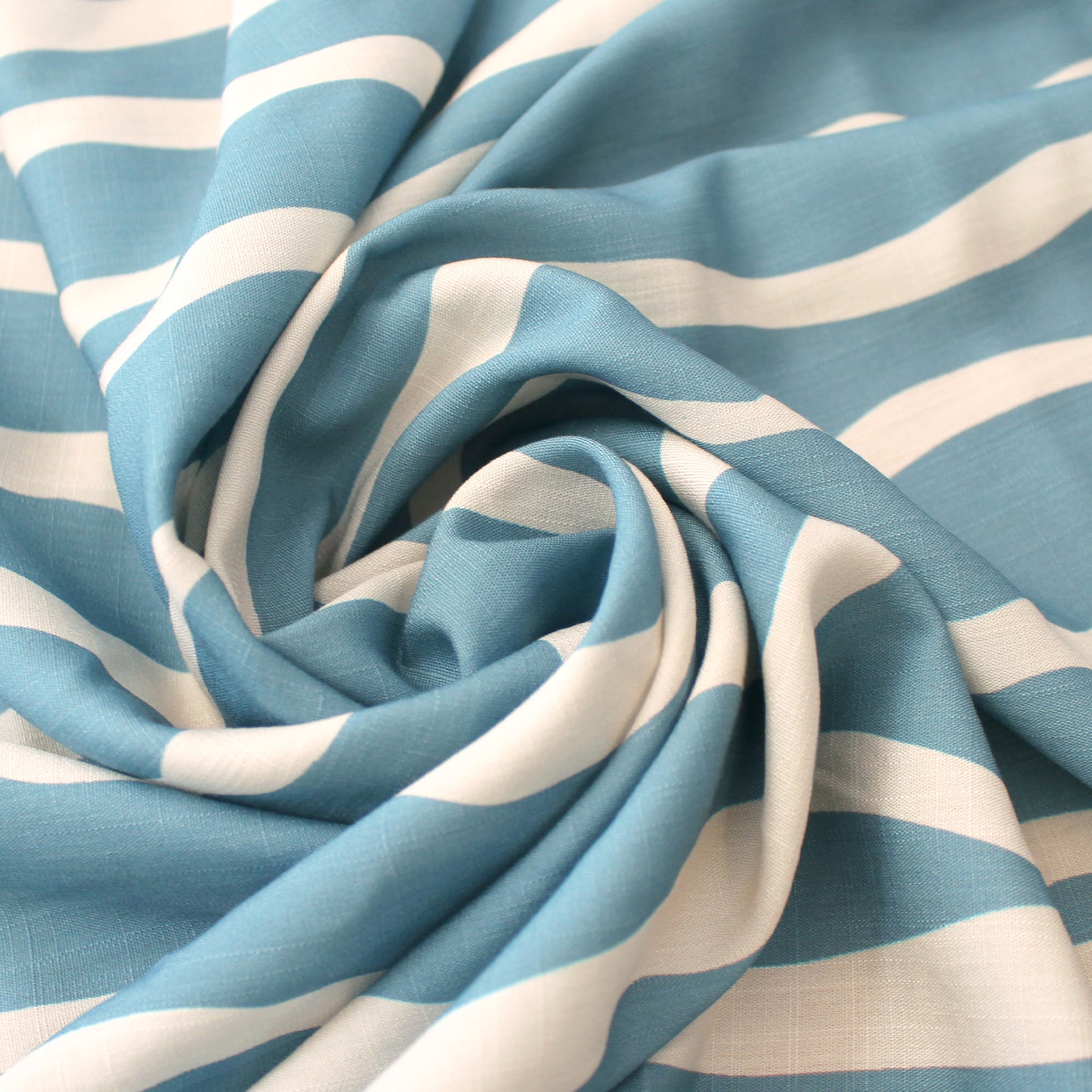 'zephyr' linen-look rayon woven - Adriatic blue