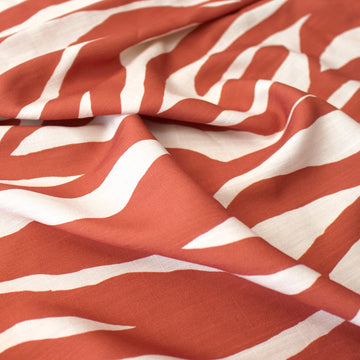 'zephyr' linen-look rayon woven - terracotta