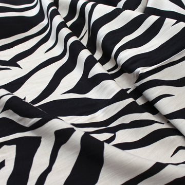 'zephyr' linen-look rayon woven - black