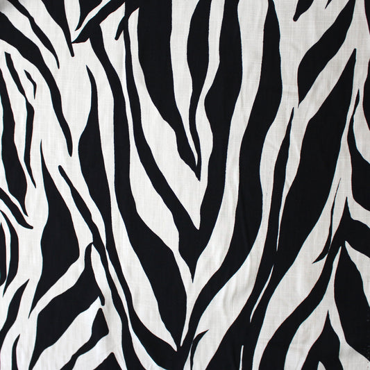 'zephyr' linen-look rayon woven - black