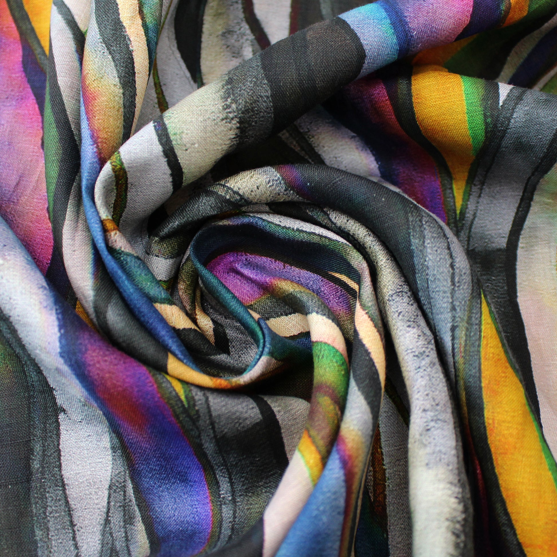 100% linen digital print 'abstract landscape' - sunrise