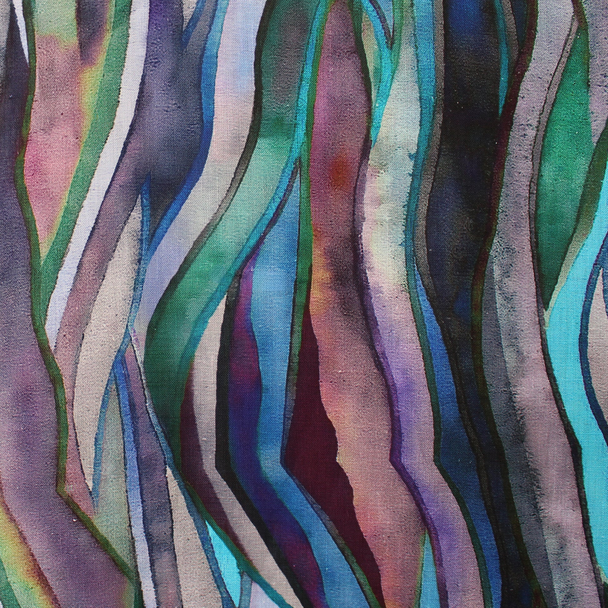 100% linen digital print 'abstract landscape' - ocean