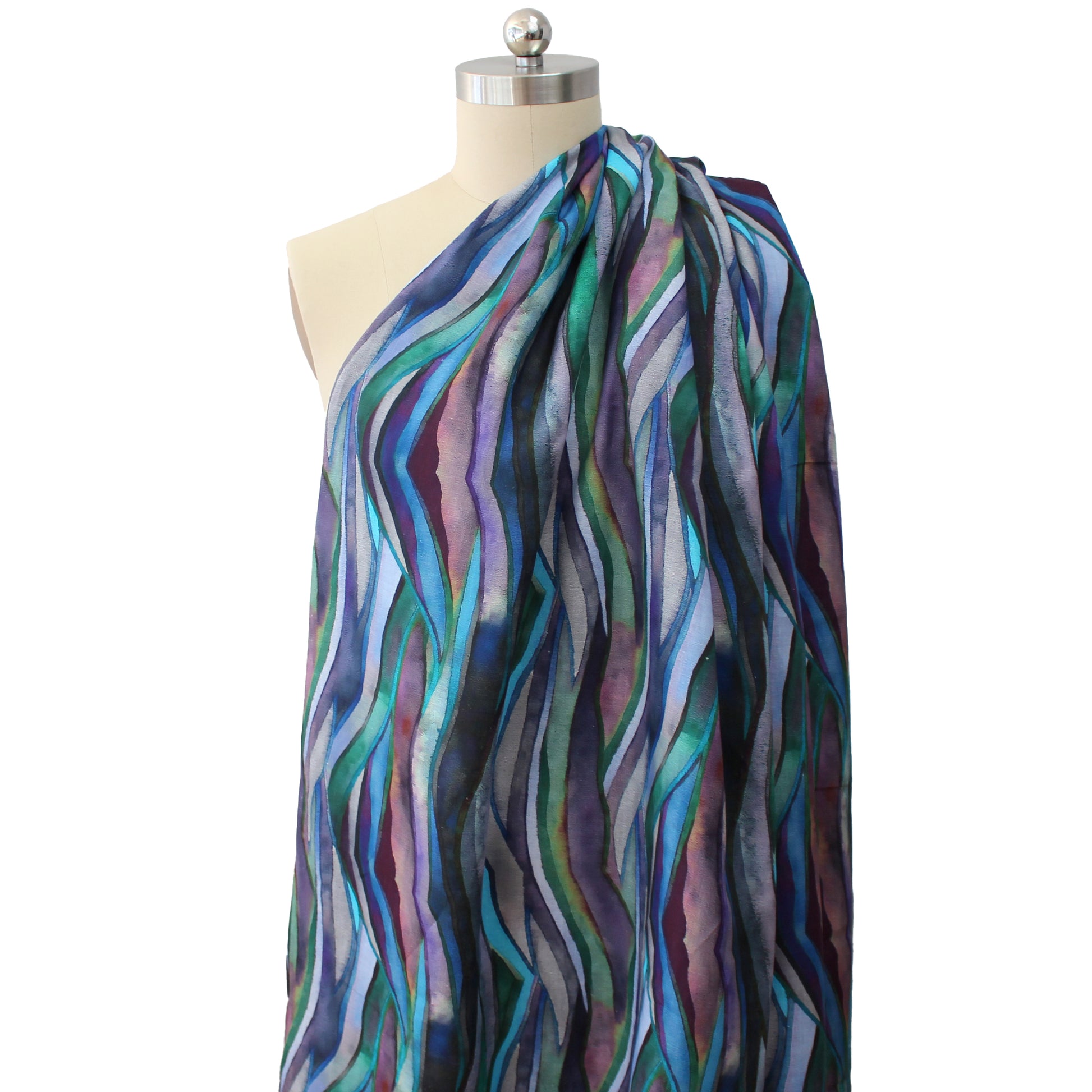 100% linen digital print 'abstract landscape' - ocean