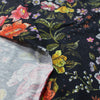 Dutch digital cotton knit 'garden embroidery' Oeko-Tex cert. - midnight