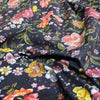 Dutch digital cotton knit 'garden embroidery' Oeko-Tex cert. - midnight