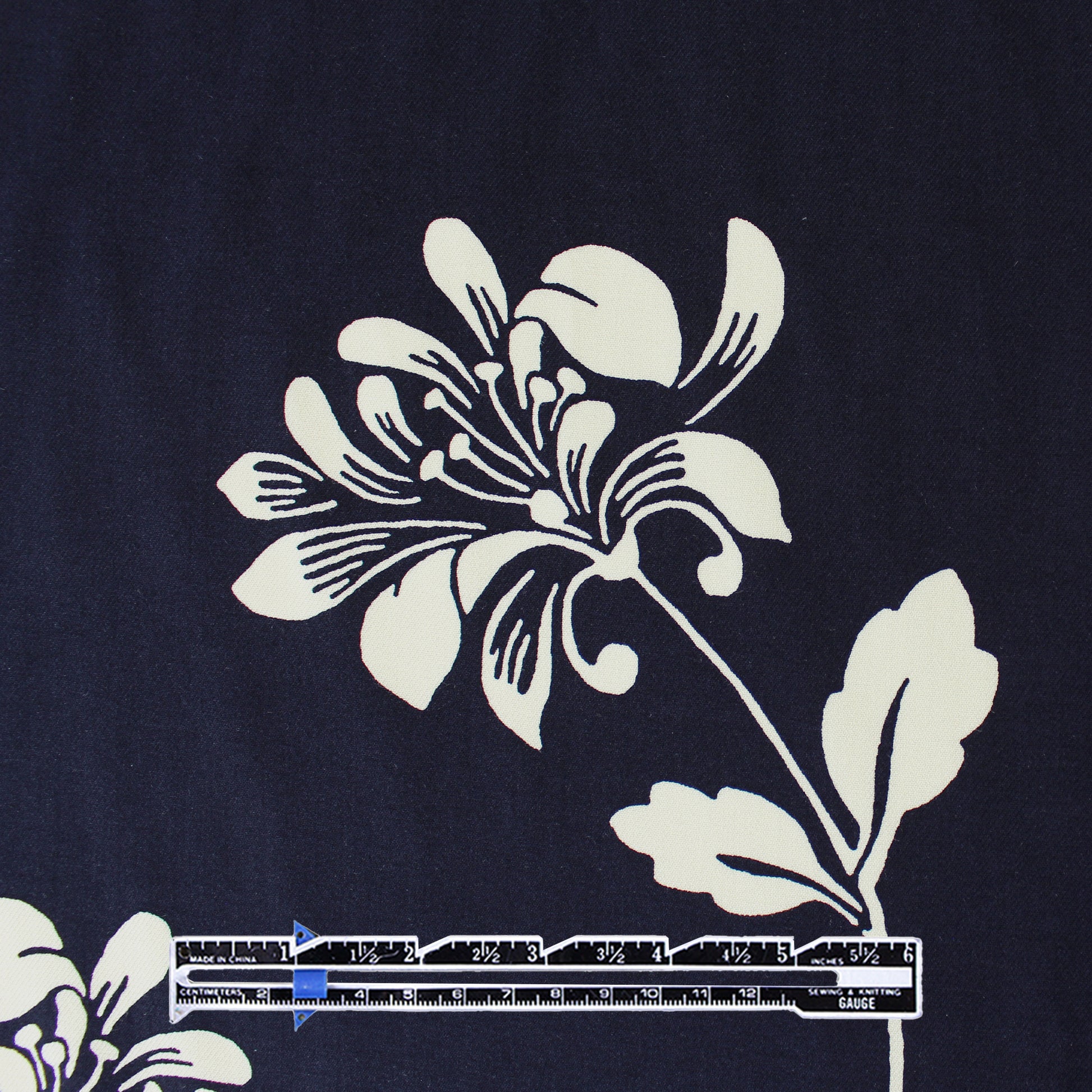 M@x Mara Ecovero floral blouseweight twill - ink/birch