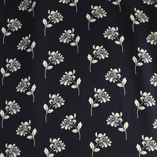 M@x Mara Ecovero floral blouseweight twill - ink/birch