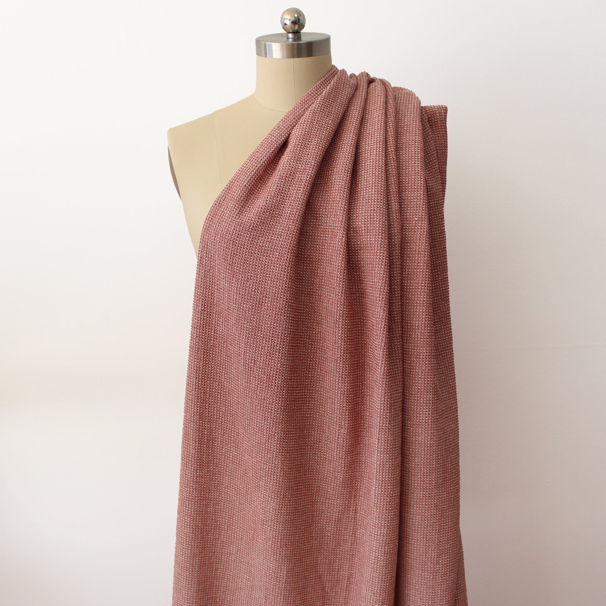 'gauffre' organic cotton waffle weave - rosewood