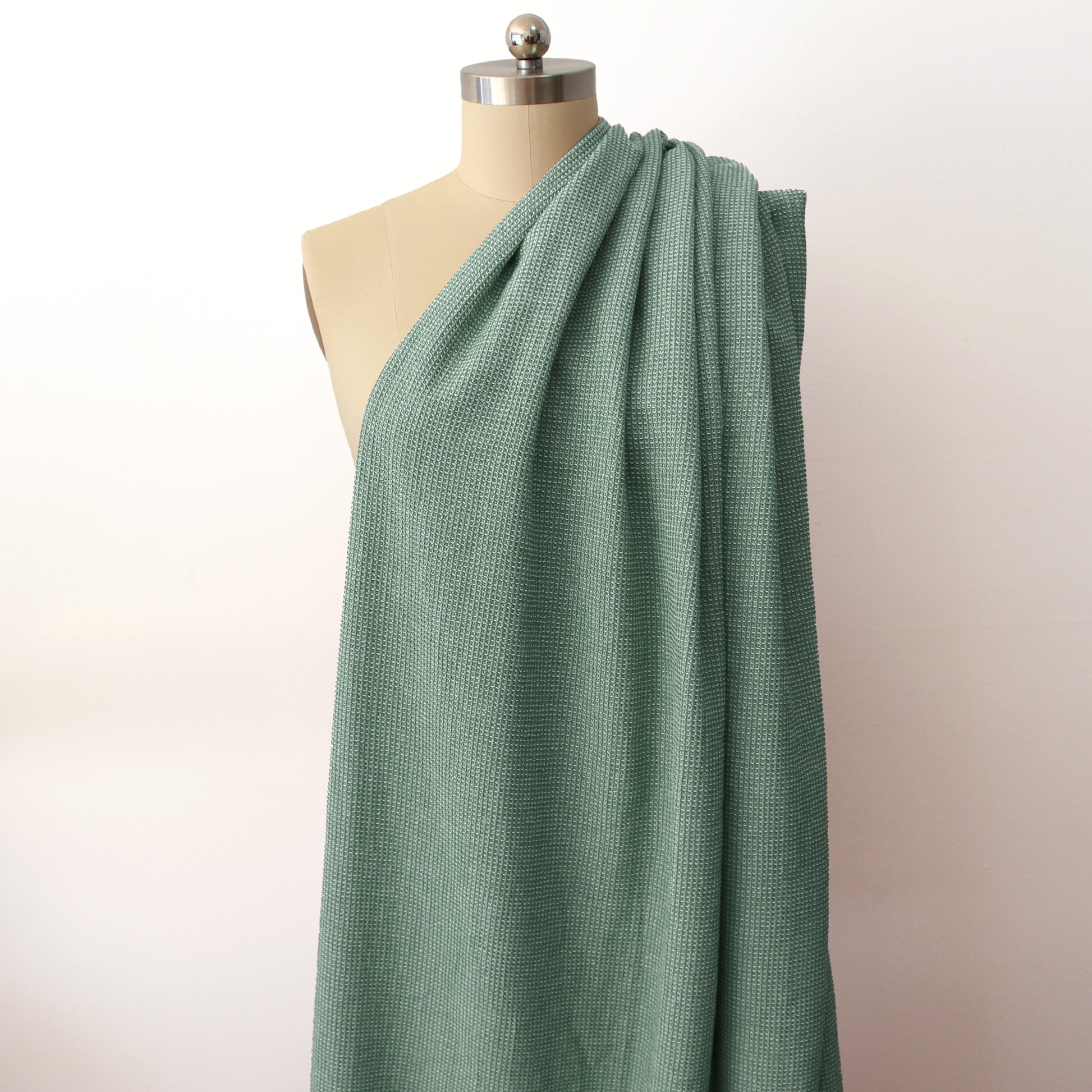 'gauffre' organic cotton waffle weave - sea pine