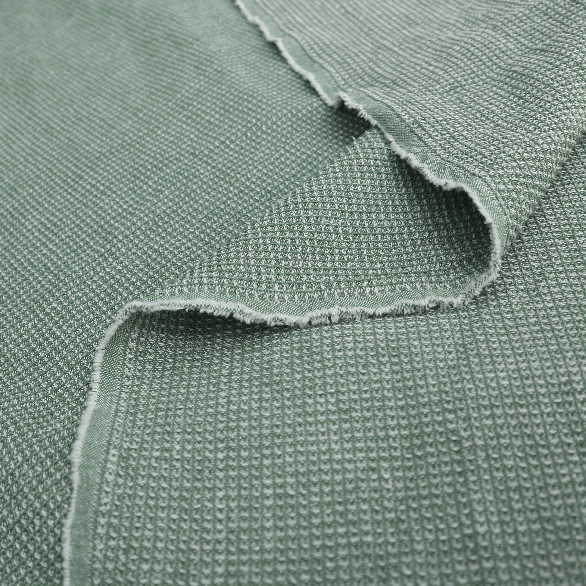 'gauffre' organic cotton waffle weave - sea pine