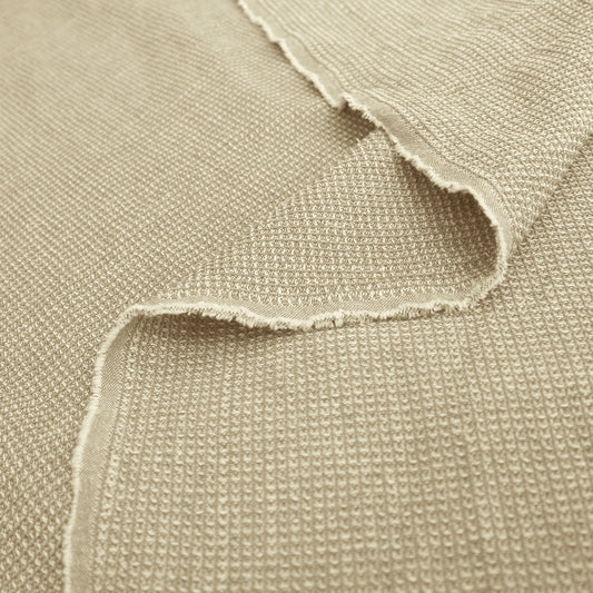 'gauffre' organic cotton waffle weave - sand