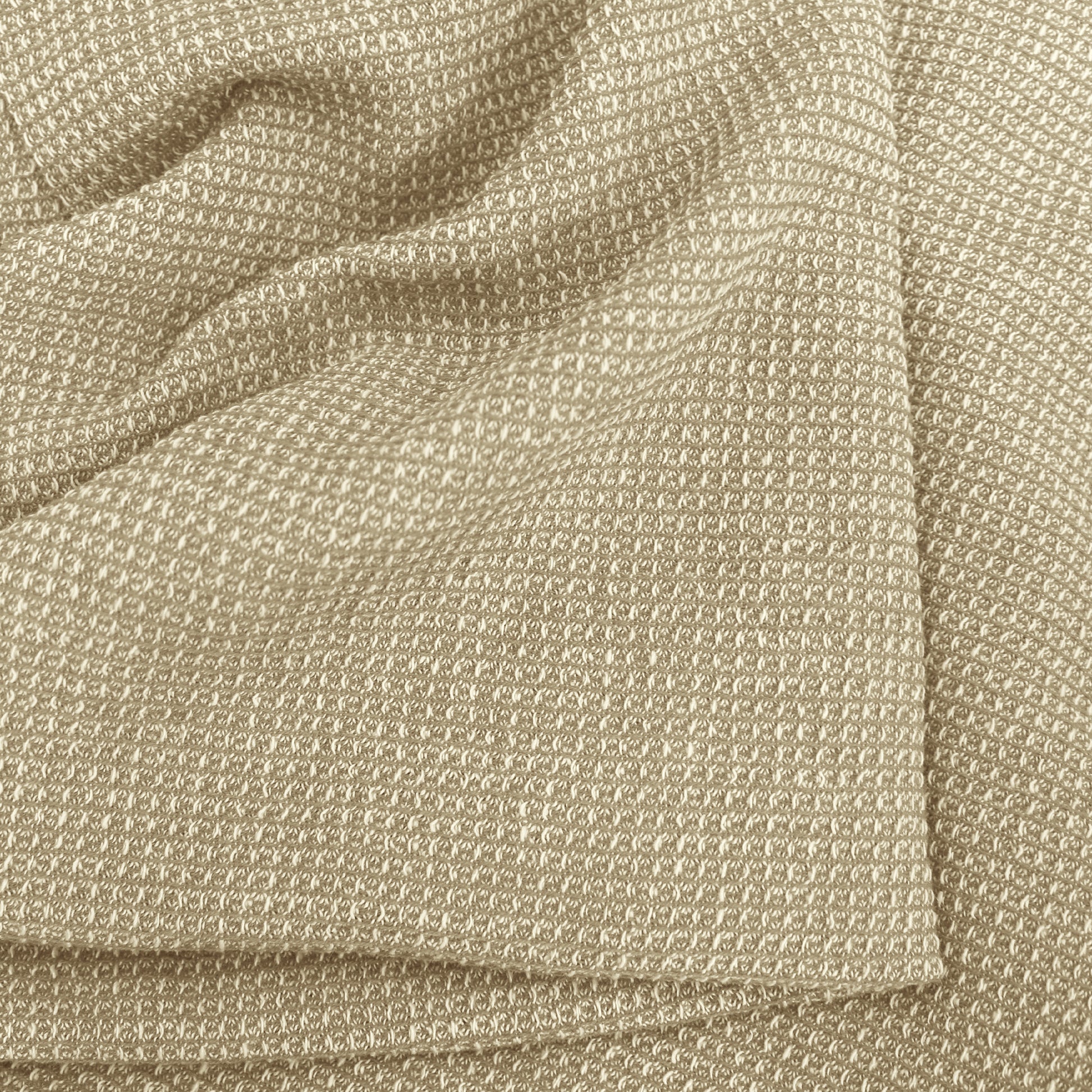 'gauffre' organic cotton waffle weave - sand