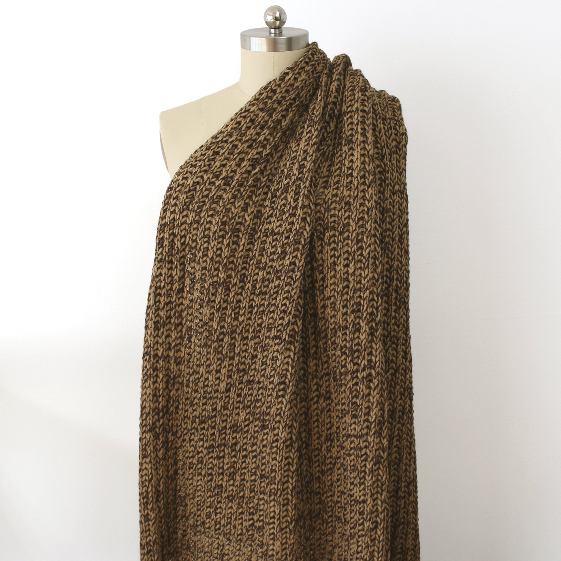 'brindle' wool blend chunky rib sweater knit