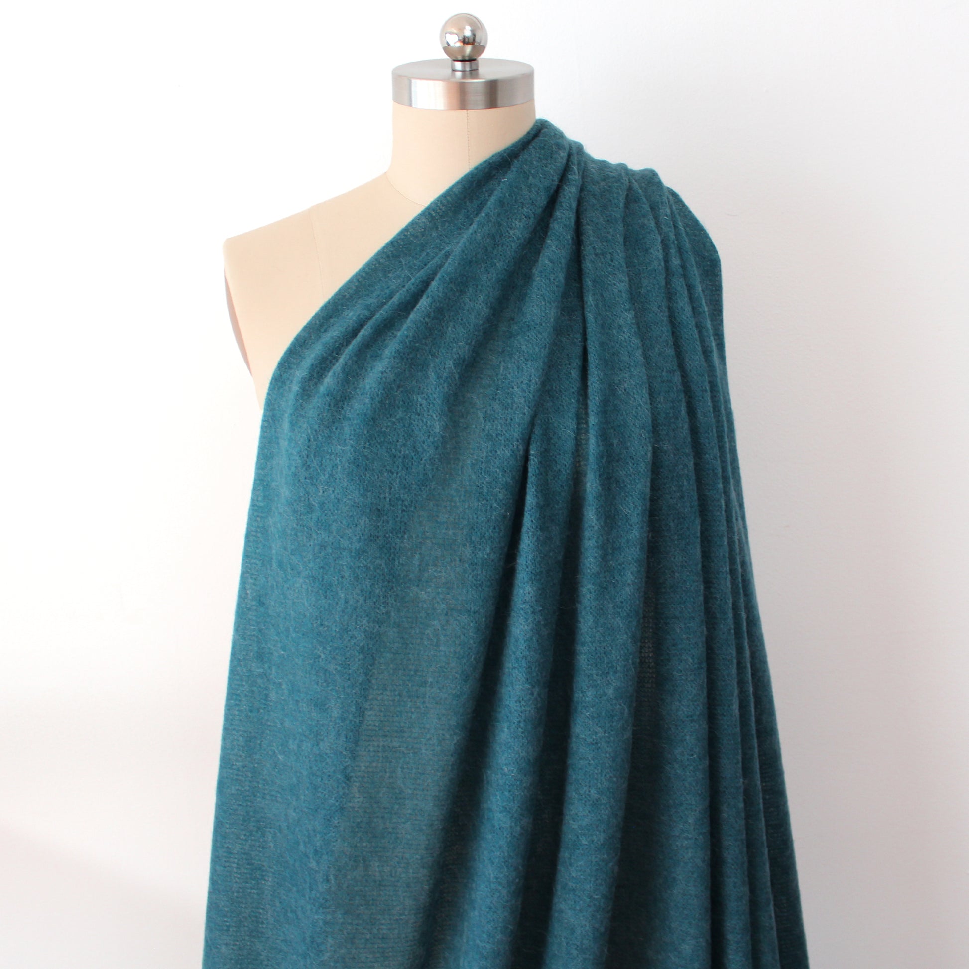 luxury wool blend lightweight sweater knit - deep teal