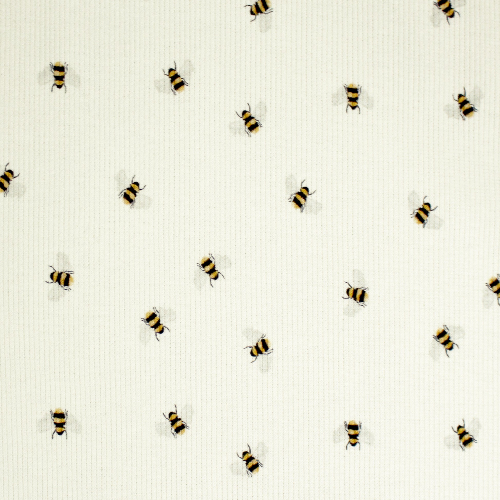 'busy bee' cotton rib knit, Oeko-Tex - cream