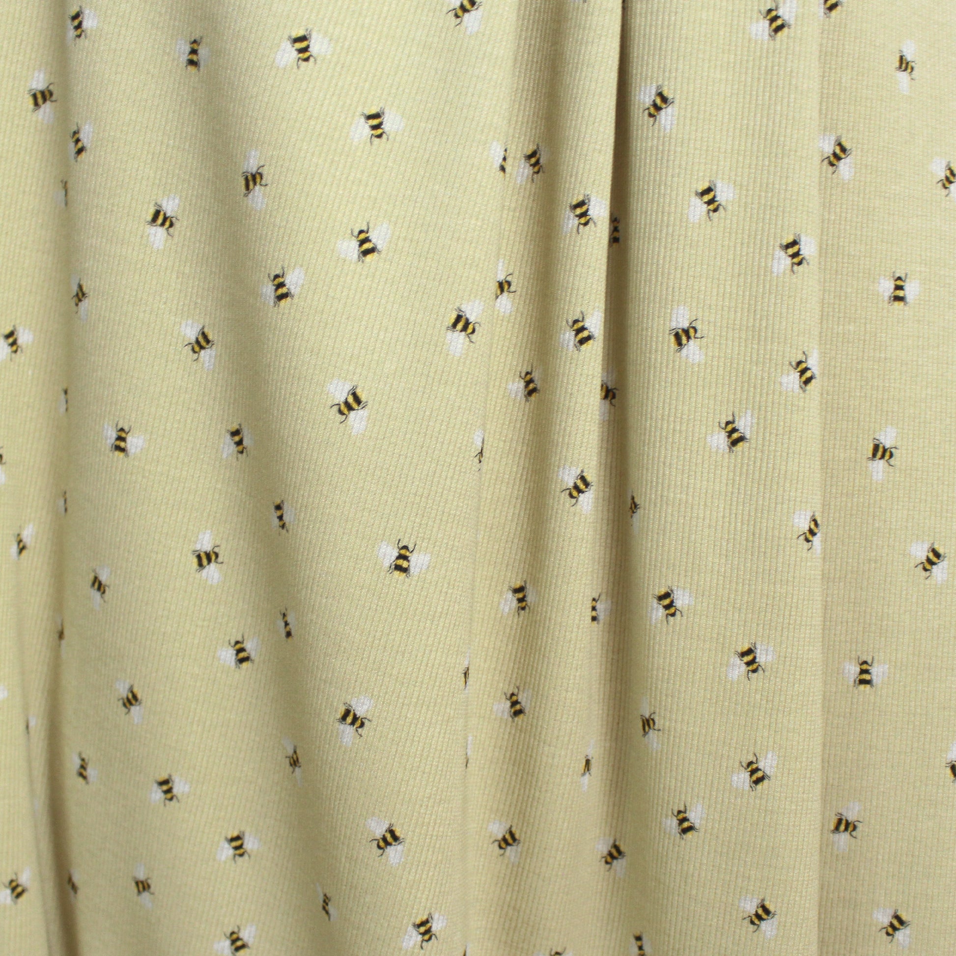 'busy bee' cotton rib knit, Oeko-Tex - wheat