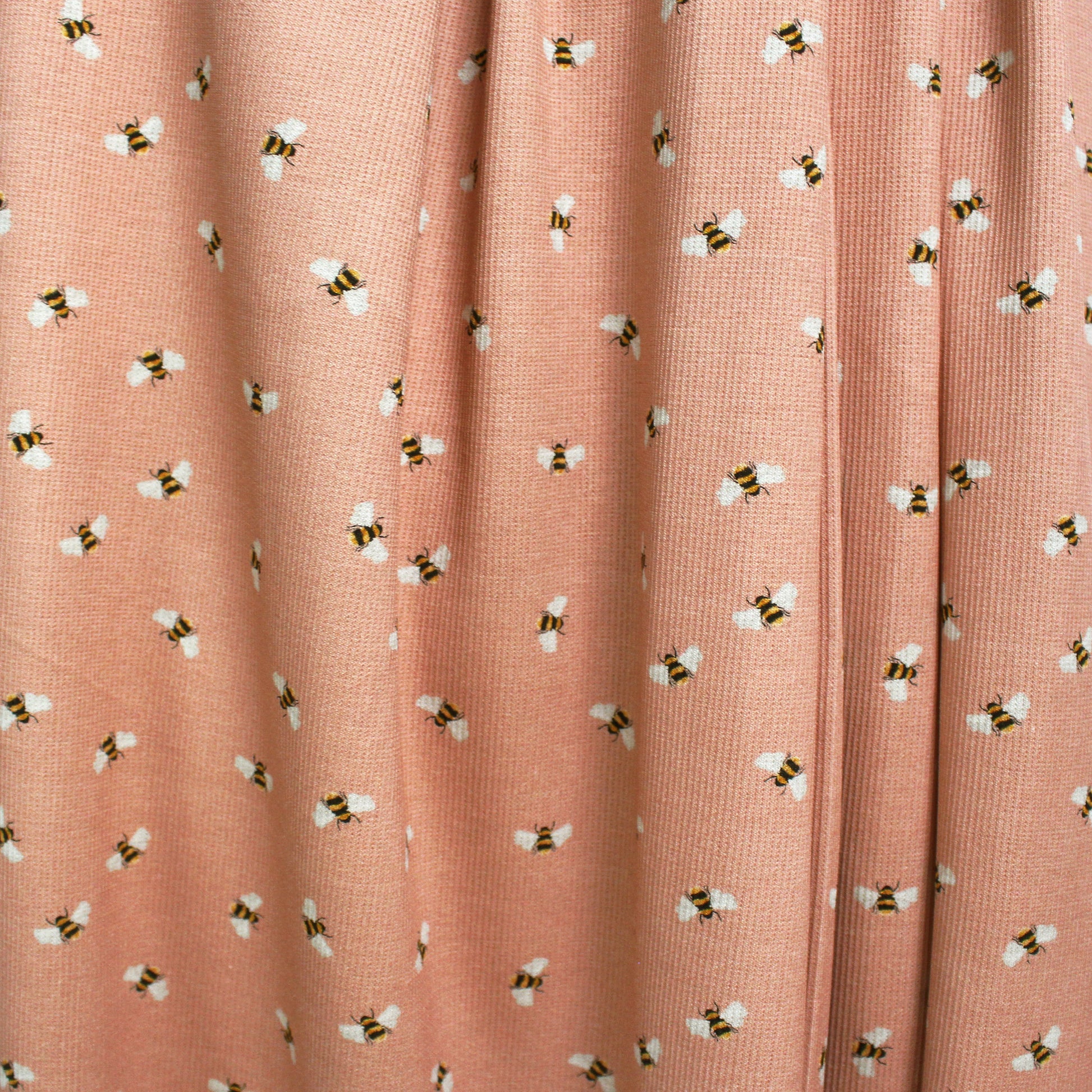 'busy bee' cotton rib knit, Oeko-Tex - peachy pink